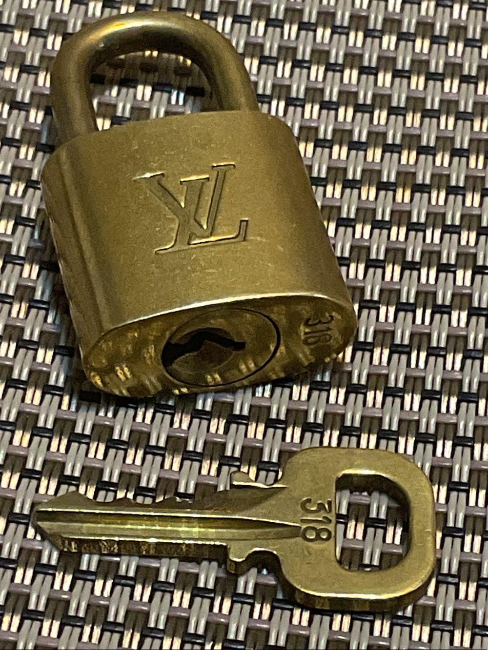 Louis Vuitton Gold-Tone LV Padlock with Matching Key